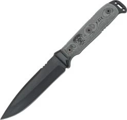 TOPS 10" Mohawk Hunter Fixed Carbon Steel Blade Black Micarta Handle Knife H01 -Knives = the best. H01