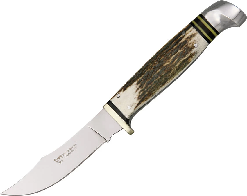 Hen & Rooster Bowie Fixed Blade Knife Stag Stainless Clip Point W/ Sheath 5048 3 Hen & Rooster Bowie Fixed Blade Knife Stag Stainless Clip Point W/ Sheath 5048