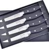 Hen & Rooster Steak Kitchen Knife 4pc Set Black Wood Serrated 103B -Knives = the best. HRI103B