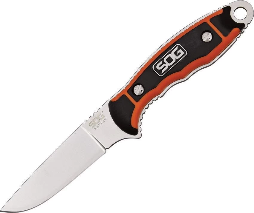SOG Huntspoint Boning Satin Fixed Blade Orange & Black AUS-8 Knife HT021LCP 3 SOG Huntspoint Boning Satin Fixed Blade Orange & Black AUS-8 Knife HT021LCP