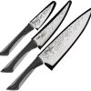 Kai USA Luna Three Piece Kitchen Gray Stainless Fixed Blade Knife Set 0370