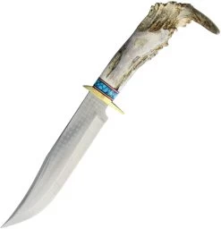 Ken Richardson Knives 8in 1085HC Steel Fixed Blade Bowie Knife 1410T