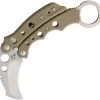 Mantis Vuja De Karambit Desert Tan Folding Pocket Knife Button Lock MK4DT -Knives = the best. MANMK4DT