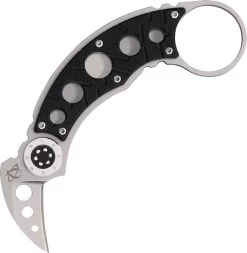 Mantis Mr Smith Karambit Black Fixed Blade Knife Silver Stainless Blade MKFB