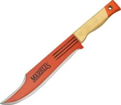 Marbles 14.75" Orange Jungle Bowie Natural Wood Handle 310410