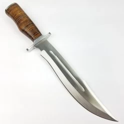 Marbles Stacked Leather Bowie 15" Fixed Blade Knife + Sheath 621 -Knives = the best. MR621 add 08