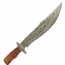 Marbles 15" Stacked Leather Fixed Blade Damascus Bowie Knife + Sheath 622 -Knives = the best. MR622 add 02