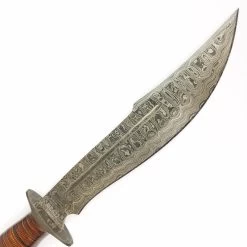 Marbles 15" Stacked Leather Fixed Blade Damascus Bowie Knife + Sheath 622 -Knives = the best. MR622 add 03