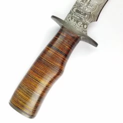 Marbles 15" Stacked Leather Fixed Blade Damascus Bowie Knife + Sheath 622 -Knives = the best. MR622 add 04