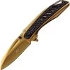 MTech Framelock A/O Gold/Black Folding Stainless Pocket Knife A1133GD -Knives = the best. MTA1133GD
