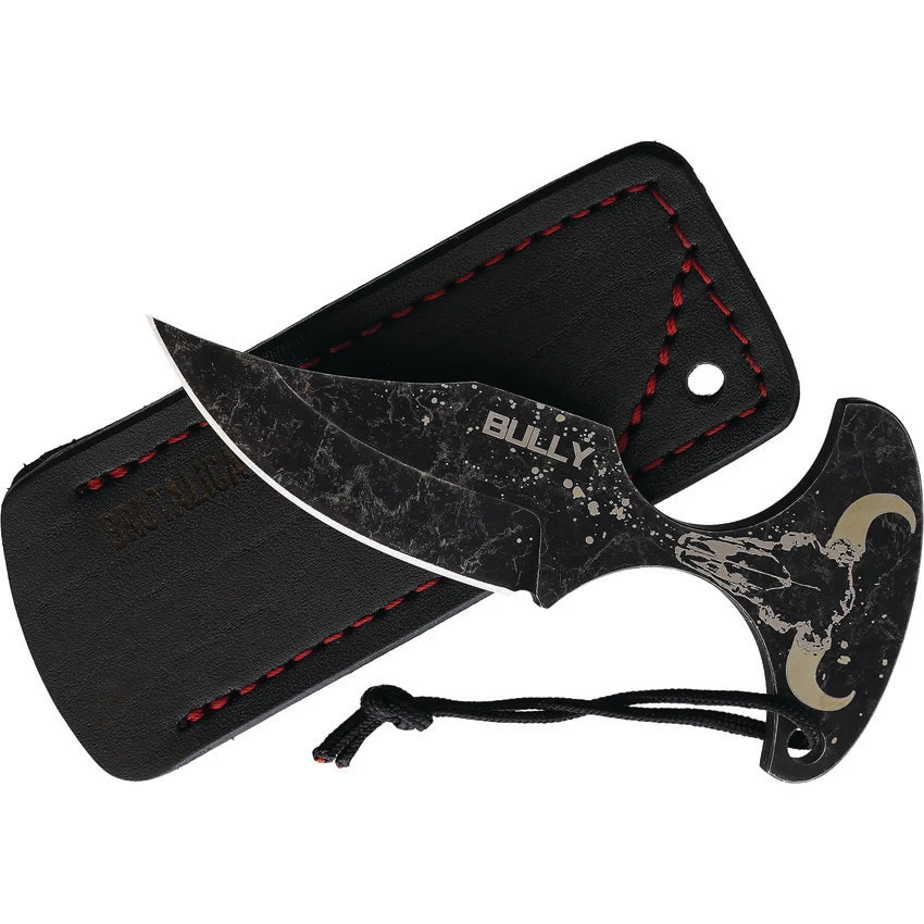 N.C. Custom Bully Push Dagger Black Stonewash Aus=8 Fixed Blade Knife C021b 5 N.C. Custom Bully Push Dagger Black Stonewash Aus=8 Fixed Blade Knife C021b - Image 3