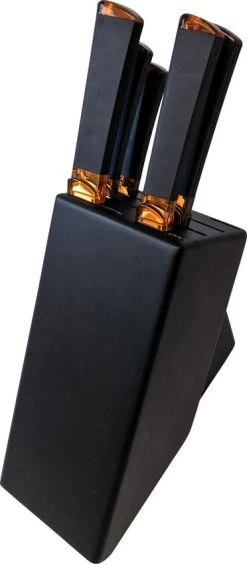 Ontario Agilite Black Handle Kitchen Knife Block Set 2575