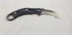 QSP EAGLE Black & White Karambit D2 Folding Knife 120e -Knives = the best. QS120E add 10