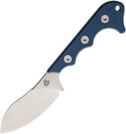 QSP Knives Neckmuk Blue Micarta D2 Steel Fixed Blade Neck Knife W/ Sheath 125D