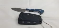 QSP Knives Neckmuk Blue Micarta D2 Steel Fixed Blade Neck Knife W/ Sheath 125D -Knives = the best. QS125D add 11 05b52997 fafb 4c49 a834 c2c6020a778e
