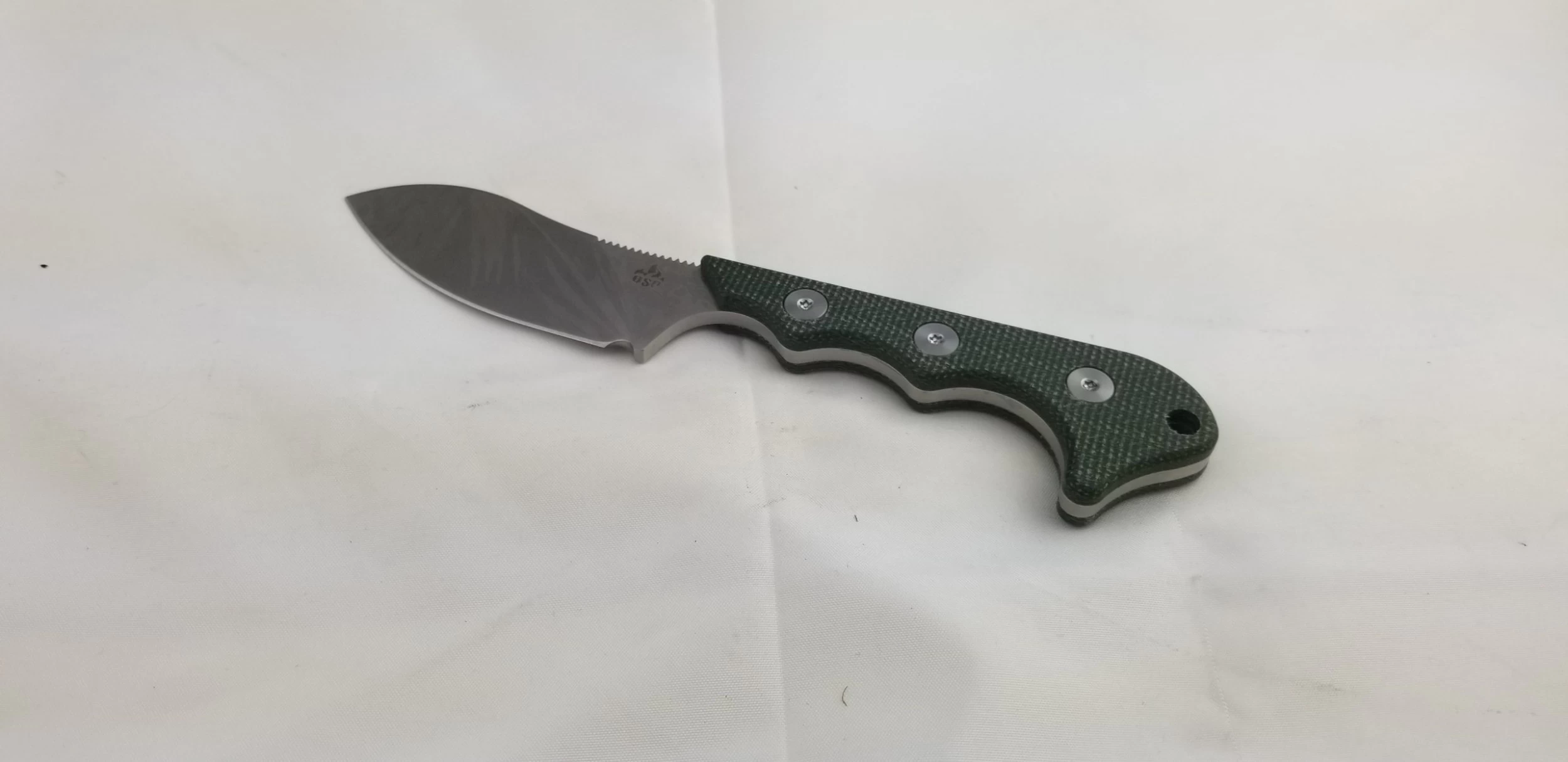 QSP Knives Neckmuk Green Micarta D2 Steel Fixed Blade Neck Knife W/ Sheath 125F 6 QSP Knives Neckmuk Green Micarta D2 Steel Fixed Blade Neck Knife W/ Sheath 125F - Image 4