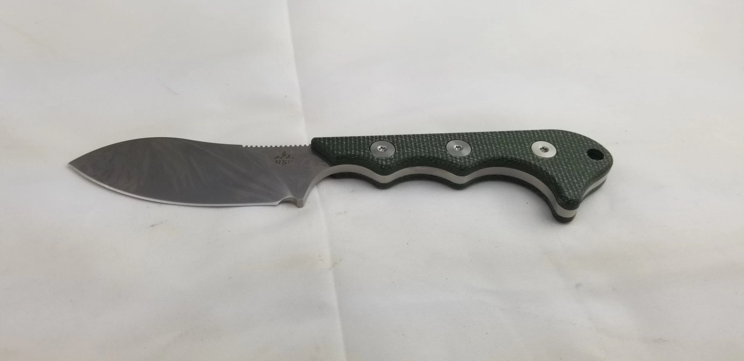 QSP Knives Neckmuk Green Micarta D2 Steel Fixed Blade Neck Knife W/ Sheath 125F 12 QSP Knives Neckmuk Green Micarta D2 Steel Fixed Blade Neck Knife W/ Sheath 125F - Image 10