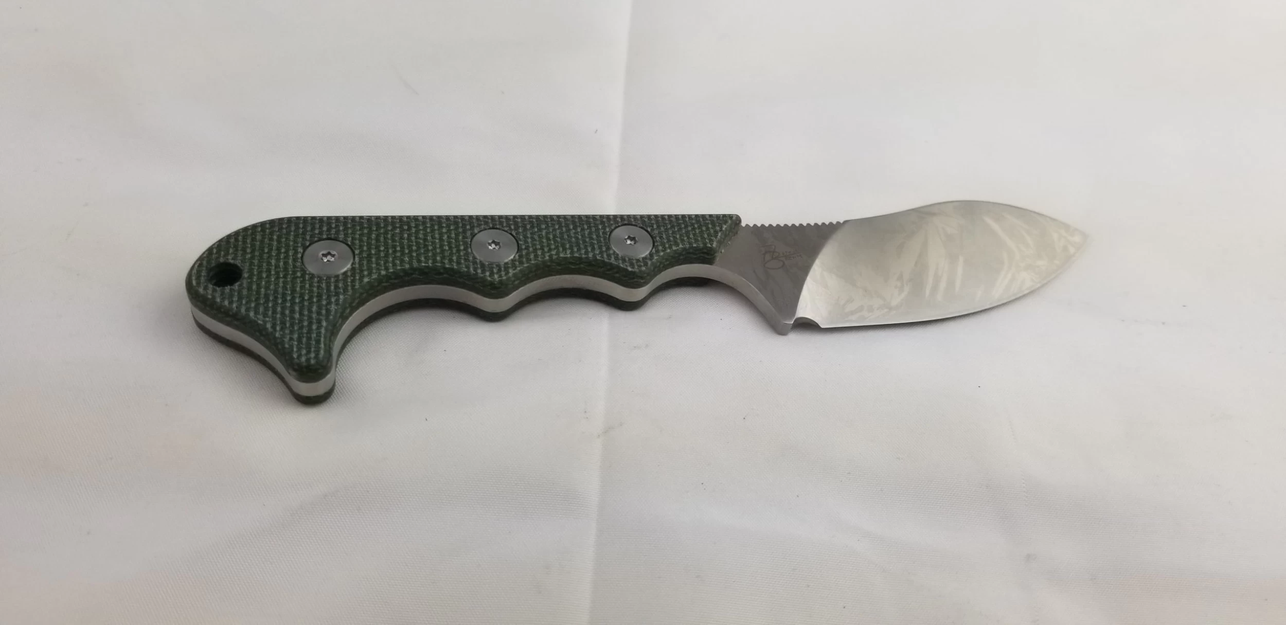 QSP Knives Neckmuk Green Micarta D2 Steel Fixed Blade Neck Knife W/ Sheath 125F 13 QSP Knives Neckmuk Green Micarta D2 Steel Fixed Blade Neck Knife W/ Sheath 125F - Image 11