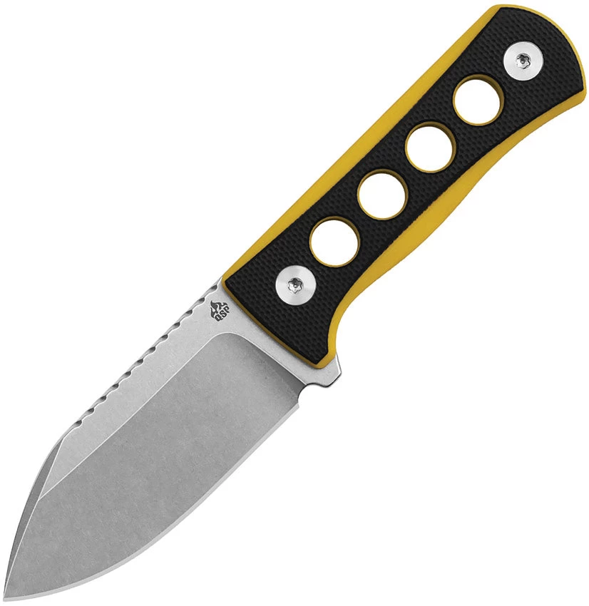 QSP Knife Canary Fixed Blade Neck Knife Yellow & Black Stonewash 14C28N 141A1 3 QSP Knife Canary Fixed Blade Neck Knife Yellow & Black Stonewash 14C28N 141A1