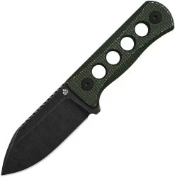 QSP Knife Canary Fixed Blade Neck Knife Green Micarta 14C28N W/ Sheath 141C2