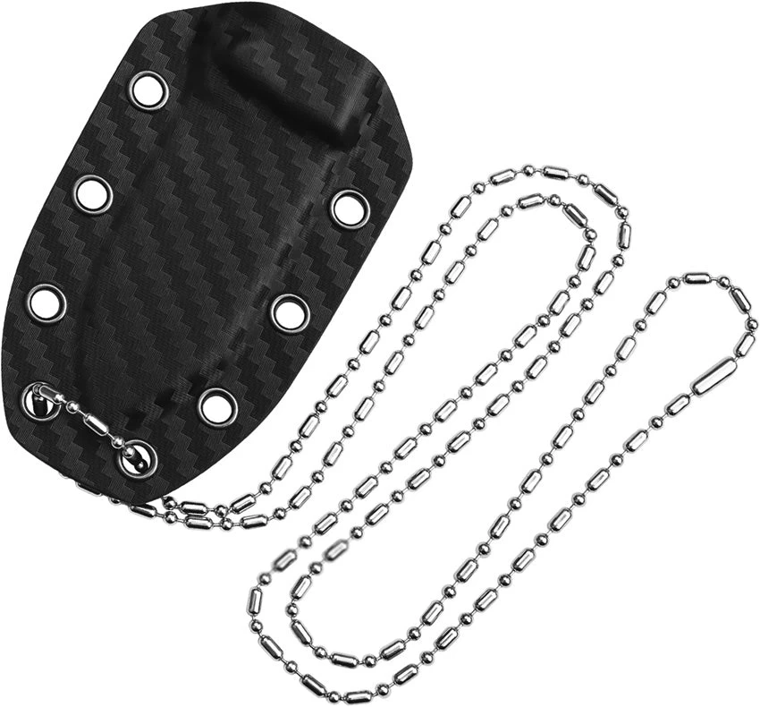 QSP Knife Canary Frost Carbon Fiber Copper Damascus Fixed Blade Neck Knife 141G 4 QSP Knife Canary Frost Carbon Fiber Copper Damascus Fixed Blade Neck Knife 141G - Image 2