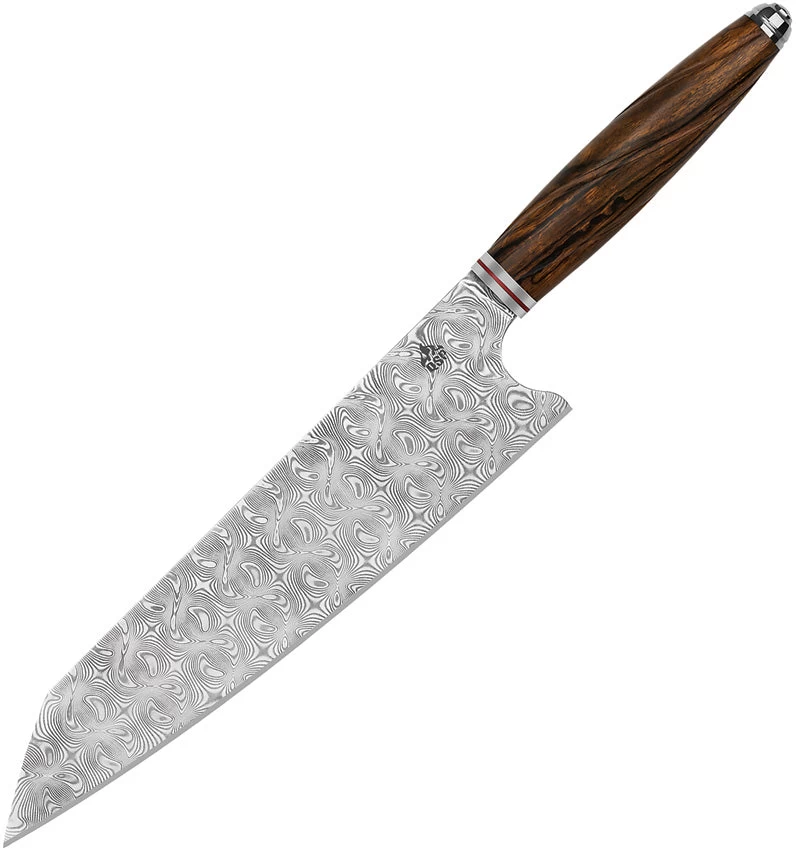 QSP Knife Mulan Series Kritsuke Wood Damascus Fixed Blade Kitchen Knife KK004B 3 QSP Knife Mulan Series Kritsuke Wood Damascus Fixed Blade Kitchen Knife KK004B