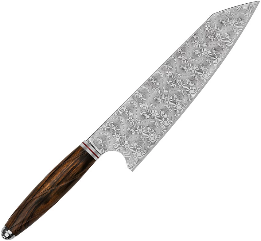 QSP Knife Mulan Series Kritsuke Wood Damascus Fixed Blade Kitchen Knife KK004B 4 QSP Knife Mulan Series Kritsuke Wood Damascus Fixed Blade Kitchen Knife KK004B - Image 2