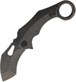 Revo K9 Karambit Black Folding Stonewashed Pocket Knife 006blk