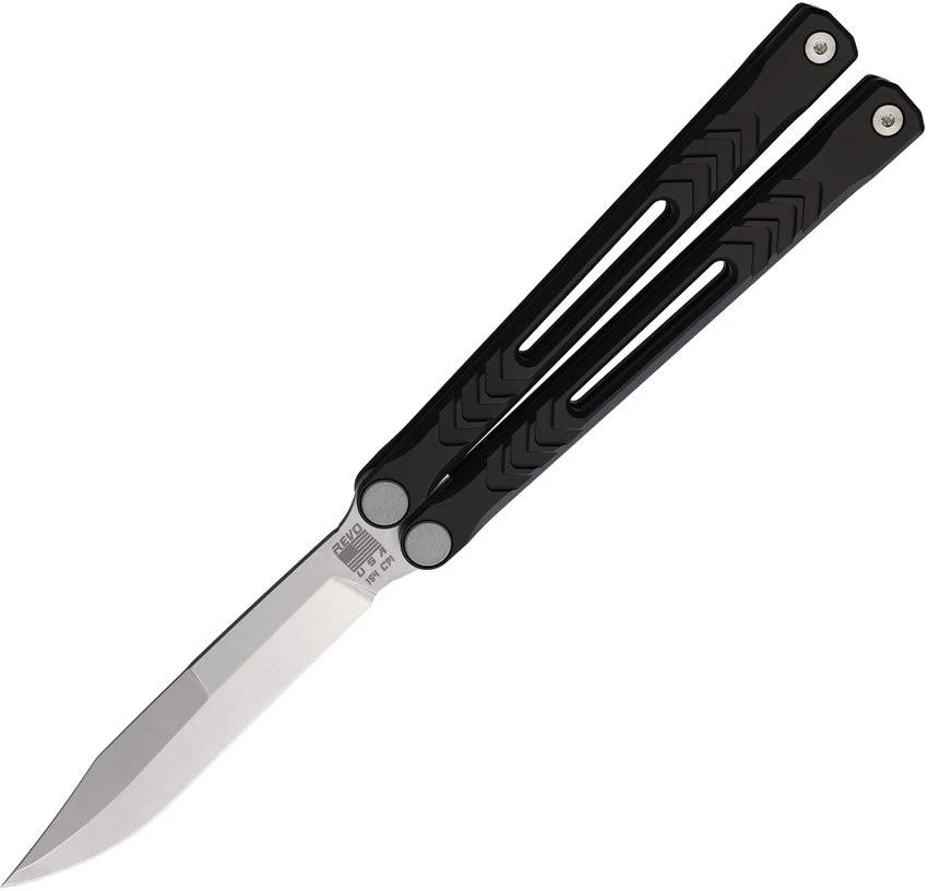 Revo Nexus Balisong Black Aluminum 154CM Stainless Butterfly Knife NXSPVBK 3 Revo Nexus Balisong Black Aluminum 154CM Stainless Butterfly Knife NXSPVBK