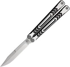 Revo Nexus Balisong Black & Gray Aluminum 154CM Stainless Butterfly Knife NXSTTBK