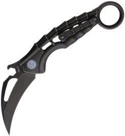 Rike Knife Alien 2 Linerlock Black Titanium Karambit Folding Knife Alien2b