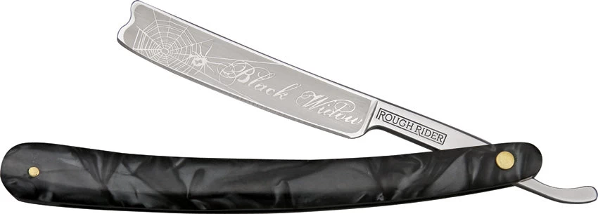 Rough Rider Collector's Edition Black Midnight Straight Folding Blade Razor 1209 3 Rough Rider Collector's Edition Black Midnight Straight Folding Blade Razor 1209