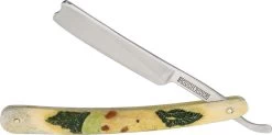 Rough Rider Whitetail Deer Artwork Bone Handle Stainless Folding Razor 1558