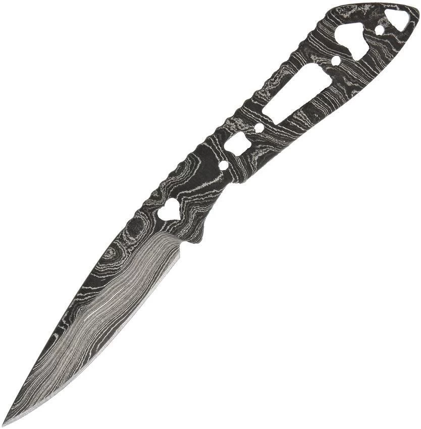 Alabama Damascus Steel Heart Cutout Full Tang Fixed Blade Knife Blank S094 4 Alabama Damascus Steel Heart Cutout Full Tang Fixed Blade Knife Blank S094 - Image 2