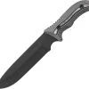 Schrade Fixed Blade Gray Black Micarta Full Tang Knife W/ Sharpener F37M -Knives = the best. SCHF37M