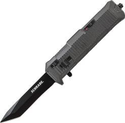 Schrade Out The Front Assist Tanto Stainless Blade Gray Handle Knife OTF8TB