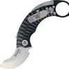 Krudo SNAG X Framelock Black Aluminum Karambit Finger Ring Folding Knife 344