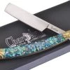 Frost Cutlery Crushed Green Abalone Handle Folding Straight Blade Razor SW148ABG -Knives = the best. SW148abg