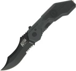 Smith & Wesson MAGIC A/O T6061 Aluminum Folding Serrated Pocket Knife MP1BS