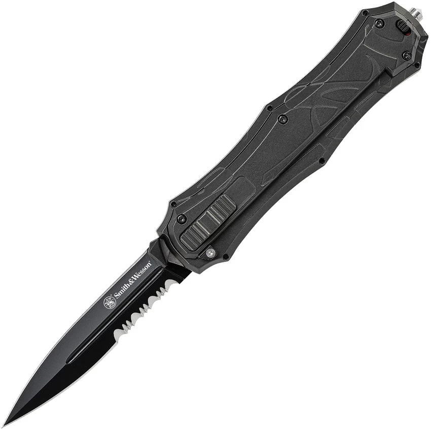 Smith & Wesson OTF Assist Finger Actuator A/O Black AUS-8A Spear Pt Knife OTF9BS 3 Smith & Wesson OTF Assist Finger Actuator A/O Black AUS-8A Spear Pt Knife OTF9BS