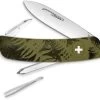 Swiza C02 Button Lock Knife Corkscrew Tweezers Green Camo Multi-Tool 202050 -Knives = the best. SZA202050