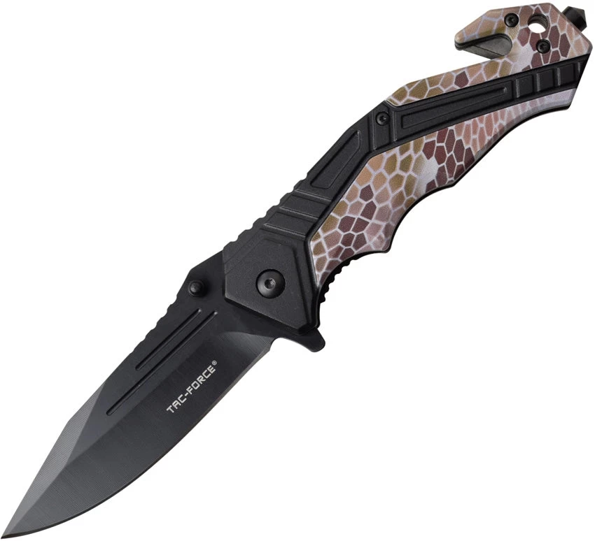 Tac Force Linerlock A/O Black & Camo Handle Stainless 3Cr13 Folding Knife 1006CA 3 Tac Force Linerlock A/O Black & Camo Handle Stainless 3Cr13 Folding Knife 1006CA