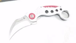 Tac Force Karambit Style Silver Aluminum Rescue Tactical Pocket Knife - 578s -Knives = the best. TF578SB