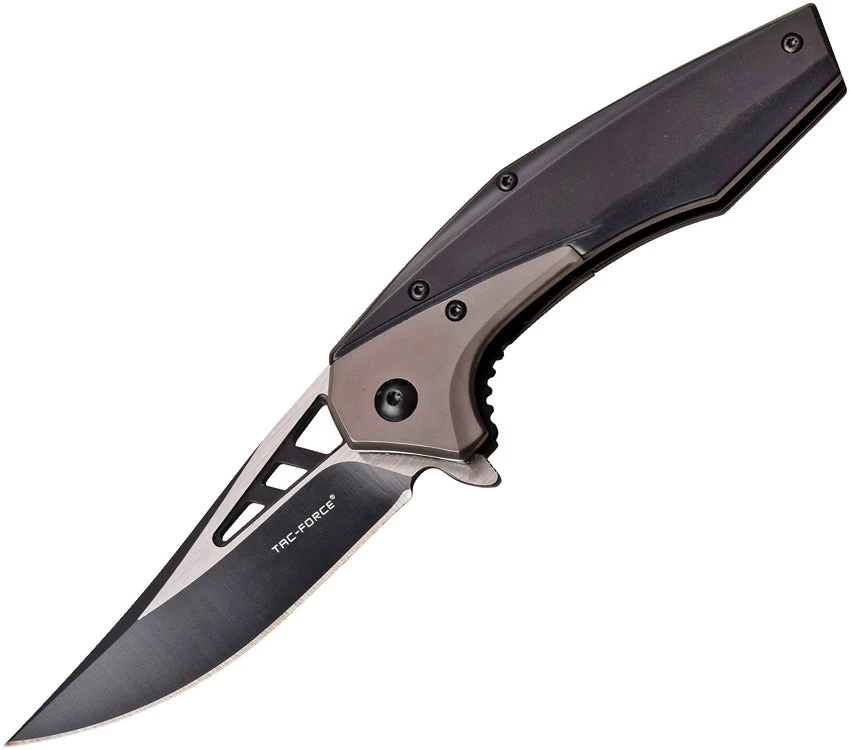 Tac Force Linerlock Gray A/O Stainless TiNi Handle Two Tone Folding Knife 977GY 3 Tac Force Linerlock Gray A/O Stainless TiNi Handle Two Tone Folding Knife 977GY
