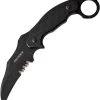 Tac Force Black G10 Handle Fixed Serrated Karambit Blade Knife + Sheath FIX002BK -Knives = the best. TFFIX002BK