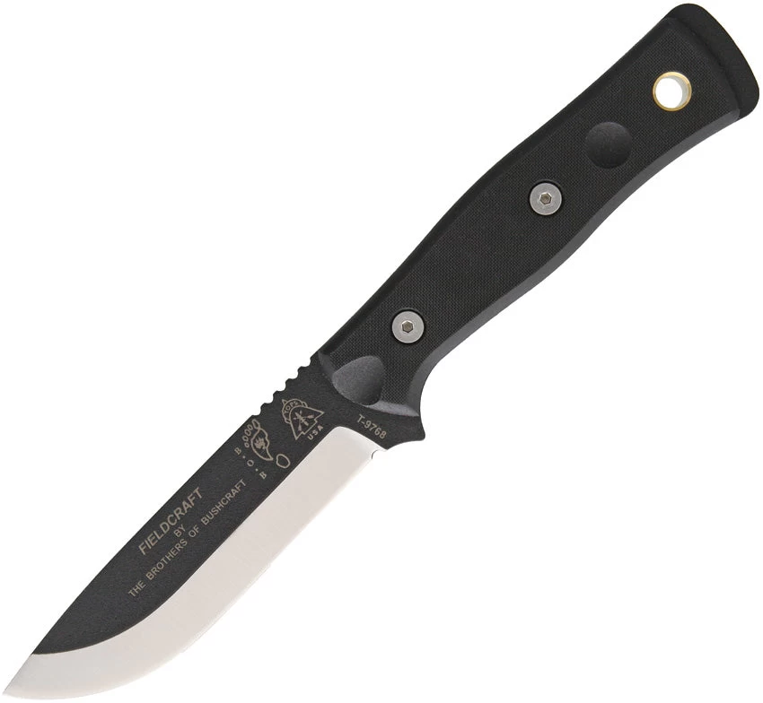 TOPS Fieldcraft BOB Hunter Fixed Blade Black G10 Handle Knife + Sheath BROSBLK10 3 TOPS Fieldcraft BOB Hunter Fixed Blade Black G10 Handle Knife + Sheath BROSBLK10