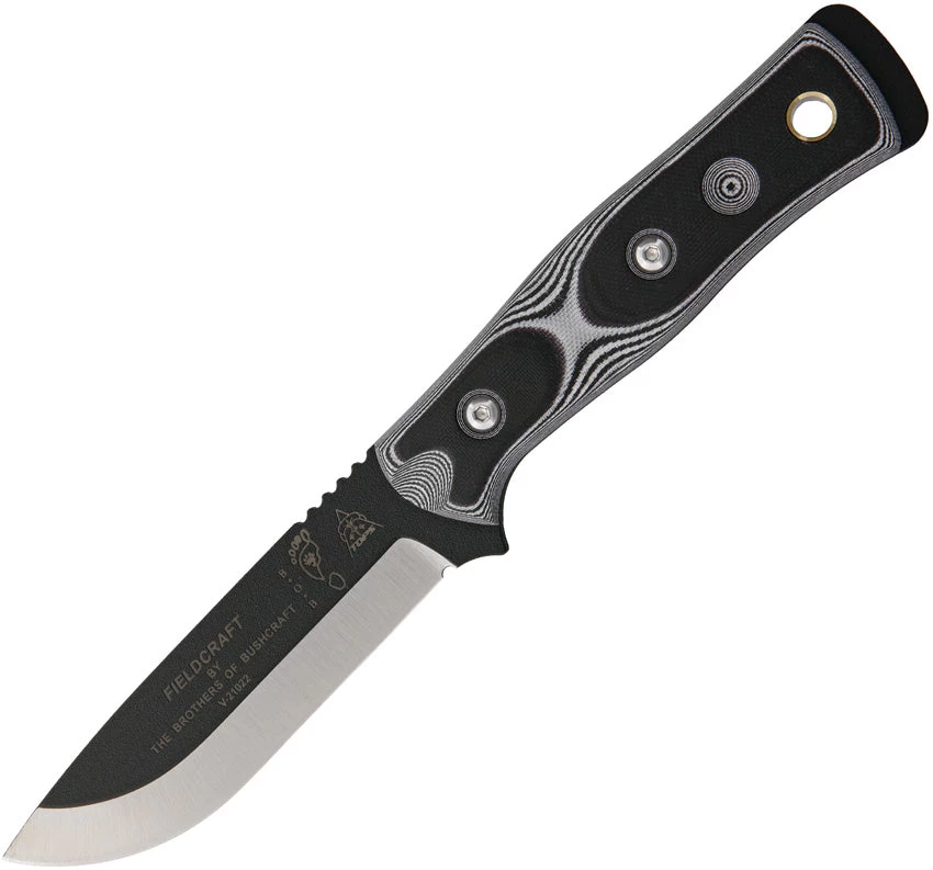 TOPS BOB Hunter Fixed Carbon Steel Blade White & Black G10 Handle Knife BROSWB 3 TOPS BOB Hunter Fixed Carbon Steel Blade White & Black G10 Handle Knife BROSWB