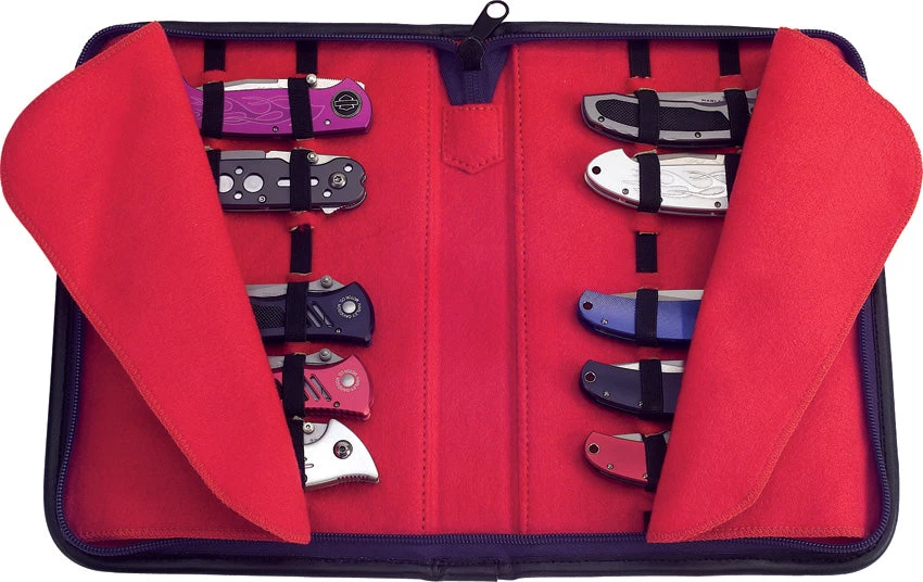 UNITED CUTLERY 16 SPACE POCKET KNIFE STORAGE CASE RUG W/ RED FELT LINING 1337 3 UNITED CUTLERY 16 SPACE POCKET KNIFE STORAGE CASE RUG W/ RED FELT LINING 1337