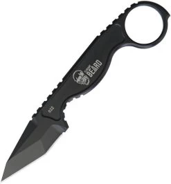 Flagrant Beard Blackout One Piece 1095HC Steel Fixed Blade Neck Knife FHAV02