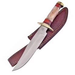 Frost Cutlery Gray Fox Bowie Fixed Blade Bone & Pakkawood Handle Knife W3453BRB